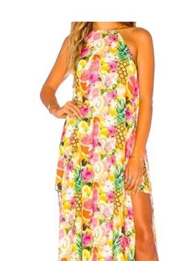 Show Me Your MuMu Bronte Mini Maxi Dress in Tutti Frutti High Halter XS